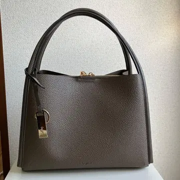 브라운 가죽 토트백 중형