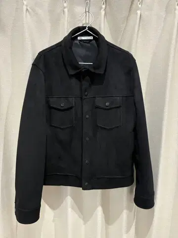 ZARA 페이크 스웨이드 자켓 블랙 남성용