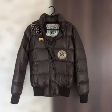 BILLABONG 브라운 다운 자켓 후드 부착