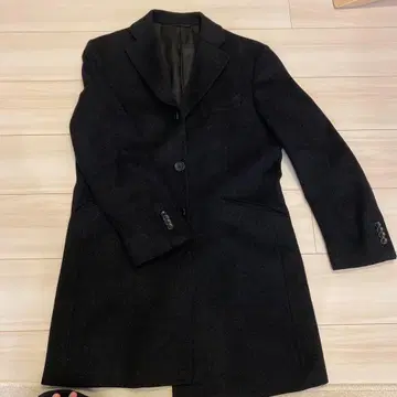 캐시미어 100% 블랙 체스터 코트 D'or Homme