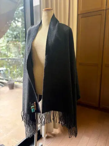 캐시미어 100% 대형 숄 다크 그레이 택 포함 새상품급