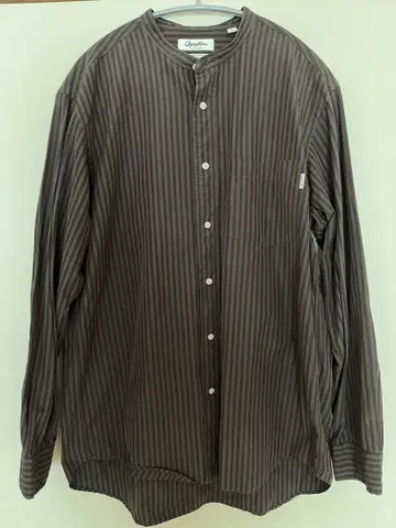 Gymplech 브라운 스트라이프 버튼업 셔츠 S