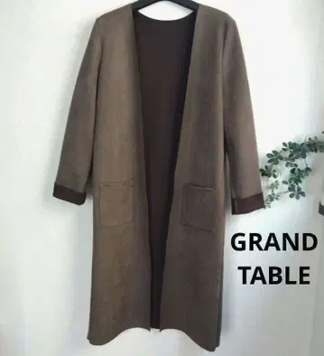 [ 그랜터블 ] 노카라 오픈 프론트 스웨이드 느낌 롱 코트