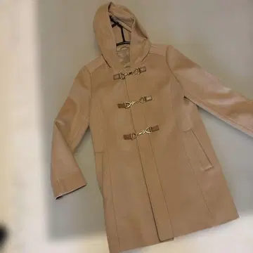 ANAY 베이지 더플 코트 후드 부착