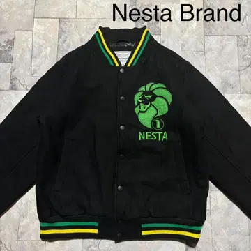 네스타 브랜드 바시티 자켓 울 자수 로고 스트릿 라스타 충전솜 레게