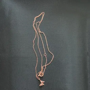 Bloom 나비 모티브 핑크 골드 목걸이 k10