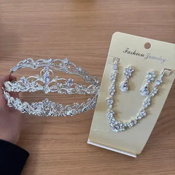 웨딩 액세서리 티아라 귀걸이