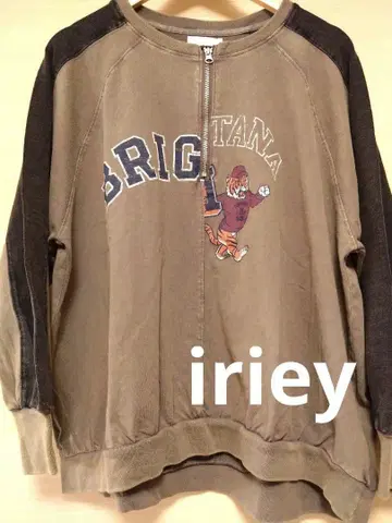 iriey 스노우 워시 천축 리메이크풍 하프 지퍼 풀오버 F