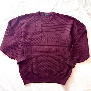 CORE UOMO 남성용 버건디 크루넥 스웨터 울 100%