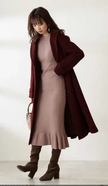 PROPORTIONBODYDRESSING 울 블렌드 롱 가운 코트