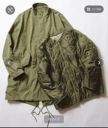 MONO-MART 빅 실루엣 코튼 나일론 모즈 코트 & 퀼팅