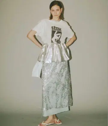 yae 페플럼 벨트 실버 뷔스티에 벌룬