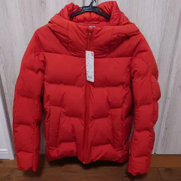 UNIQLO 후드 부착 다운 자켓 S 레드 유니클로
