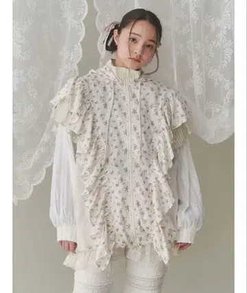 [ 새상품급 ] merry jenny / floral 콤비 후디 자켓