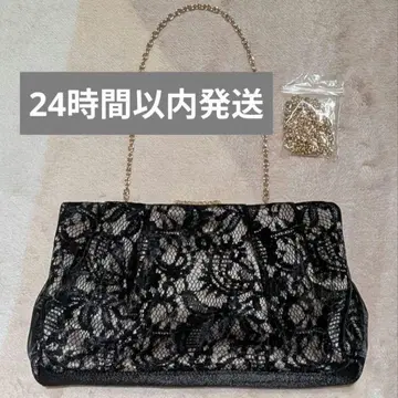 [ 24시간 이내 발송 ] 드레스 코드 백 결혼식 파티 블랙 골드