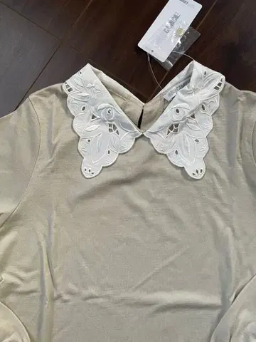 나라 까미체 레이스 옷깃 긴팔 티셔츠 블라우스 사이즈 1