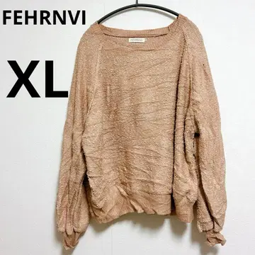 [ XL ] FEHRNVI 베이지 니트 긴팔 스웨터 얇은 소재