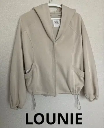 루니 볼륨 후드티 베이지