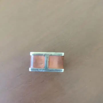 가죽 콤비 실버 스퀘어 반지