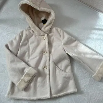 [ 새상품 ] 프랑슈리페 베이지 후드 부착 무스탕 코트