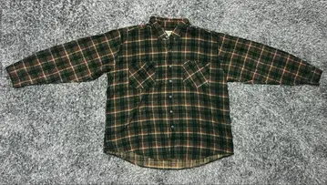 HABAND 긴팔 셔츠 그린 계열 체크