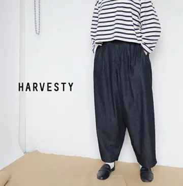 HARVESTY 와이드 에그 데님 롱 팬츠