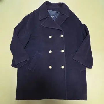 TRUSSARDI JEANS 이탈리아제 금 P코트 네이비