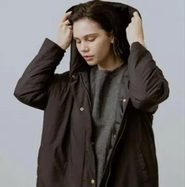 doubleu 두 블루 후드 에코 다운 오버 사이즈 롱 코트