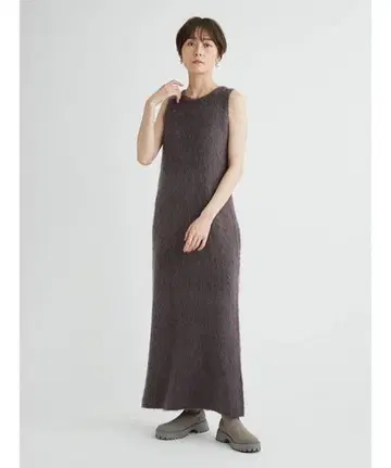 emmi 샤기 니트 원피스 다크 그레이