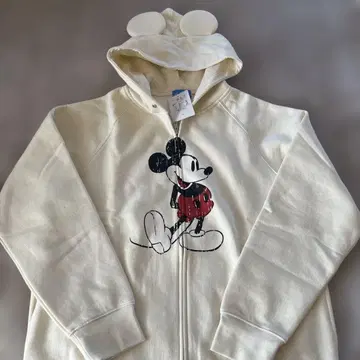 도쿄 디즈니 리조트 미키마우스 후드티 LL 화이트 택 포함 새상품