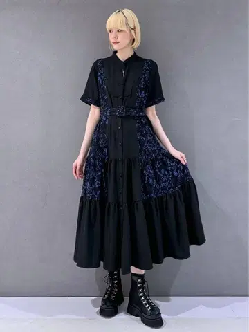 하이 쇼 레이스 절개 원피스 하레 HARE 블랙