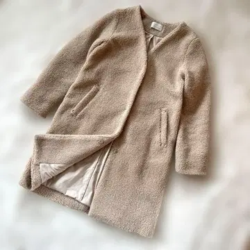 any sis 베이지 보아 롱 코트 애니시스 M 사이즈