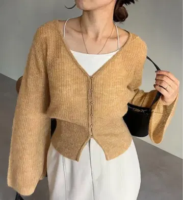 CAPRICIEUX LE'MAGE / 모헤어 와이드 슬리브 가디건