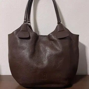 개점 세일 인기 새상품급 히로프 가죽 로고 엠보싱 토트백