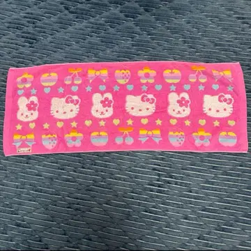 당시 물건 헬로키티 토끼 컬러풀 타월 새상품급 헤이세이