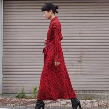 CLANE 도트 플라워 셔츠 원피스