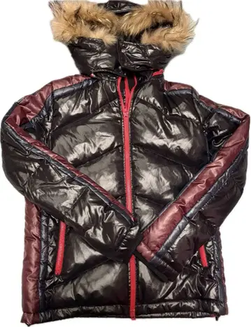 y2k Heritage Stone 광택 다운 더블 지퍼 갸루 남자