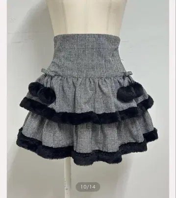 pium 퍼 티어드 미니 스커트