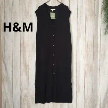 [ 미사용 ] H&M 블랙 슬리브리스 롱 니트 원피스