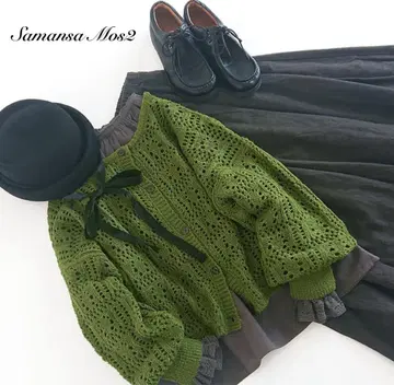 SM2 사만사 모스모스 앞뒤 착용 시스루 패턴 니트 가디건