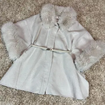 SNIDEL 스나이델 퍼 부착 미들 케이프 코트