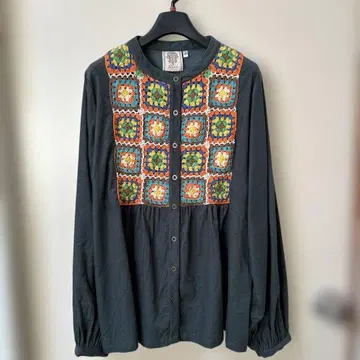 티티카카 Rico 그린 자수 긴팔 셔츠 F 사이즈