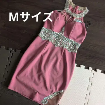 엔젤R 비즈 자수 핑크 타이트 드레스 M 사이즈