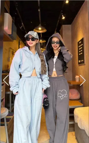 Kirakira 하트 자수 셋업 그레이