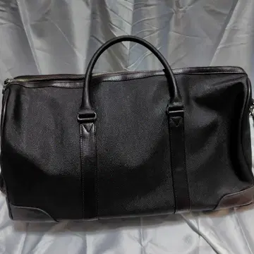 헤링본 직조 보스턴 백 다크 브라운