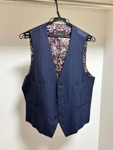 네이비 스트라이프 수트 베스트