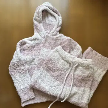 젤라또피케 후드 부착 룸웨어 셋업 핑크 스트라이프