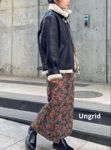 Ungrid 무스탕 보아 블루종 봄버 자켓 블랙 M