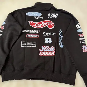 새상품급 HIDEANDSEEK x carservice 하프 집 스웨트