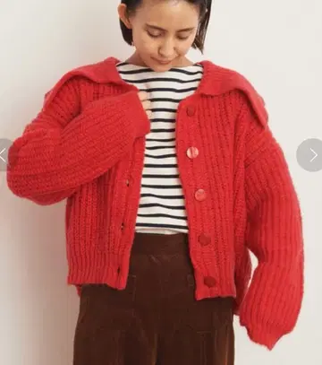 Dot and Stripes CHILD WOMAN 니트 가디건 빨간색